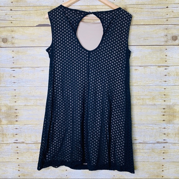 London Times Petite Dress Black Mesh Overlay 12P - Picture 2 of 5